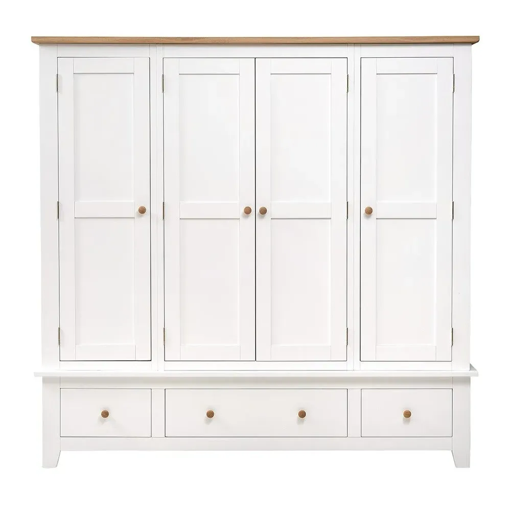 Chester Four Door Wardrobe - Pure White