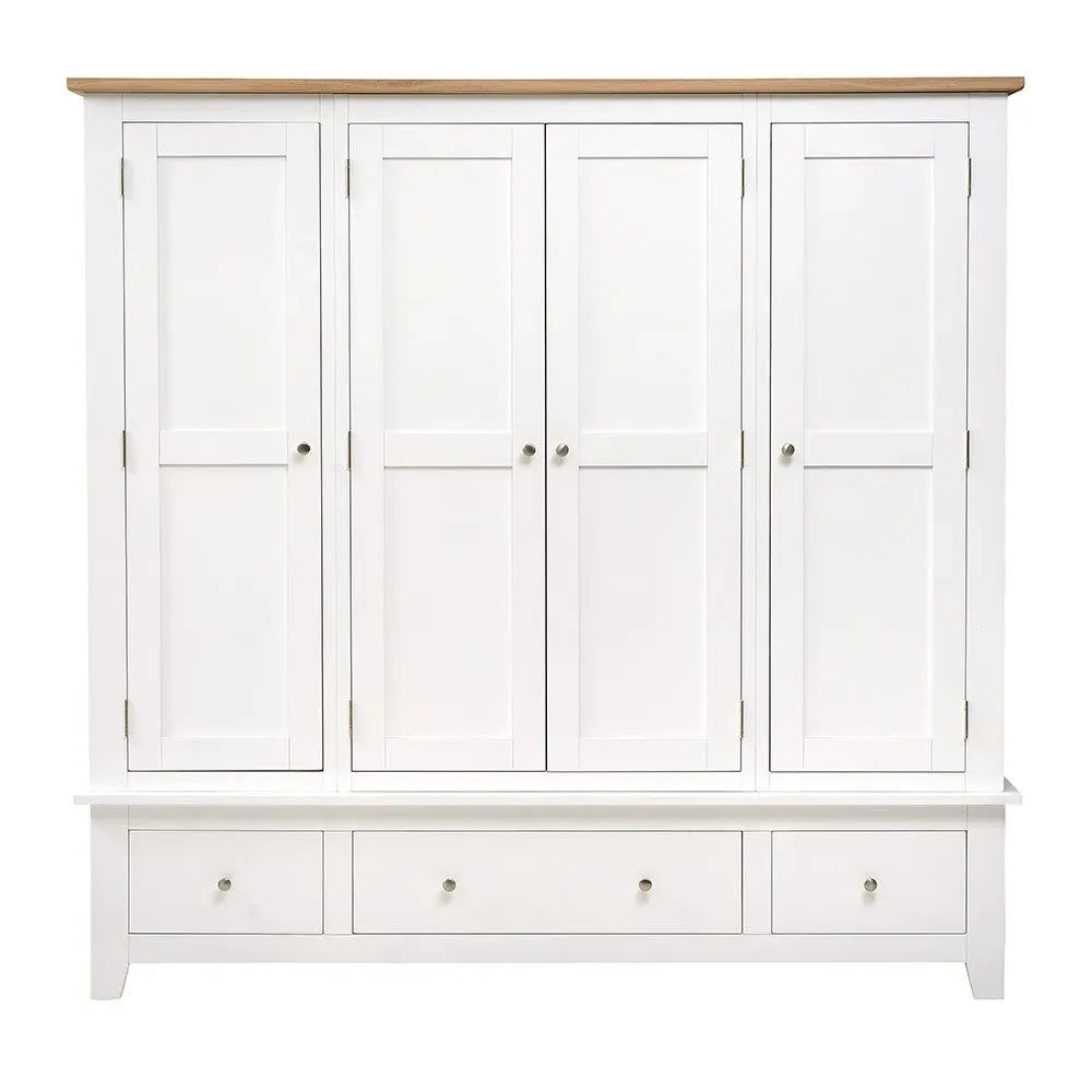 Chester Four Door Wardrobe - Pure White