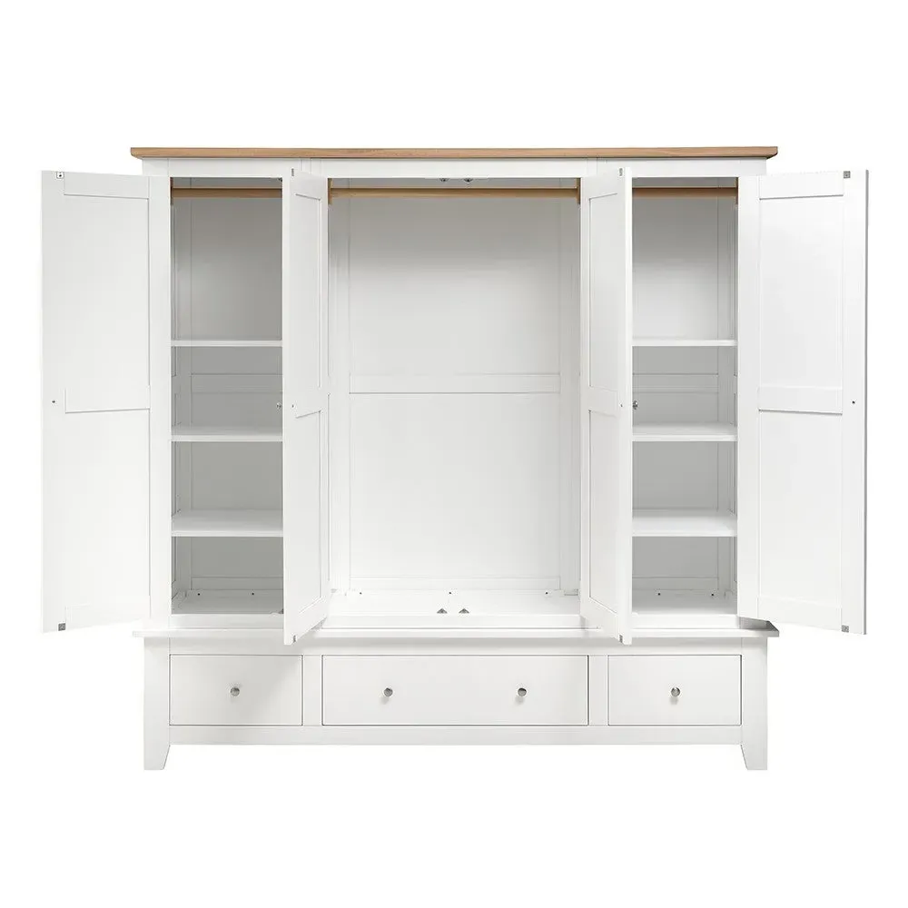 Chester Four Door Wardrobe - Pure White