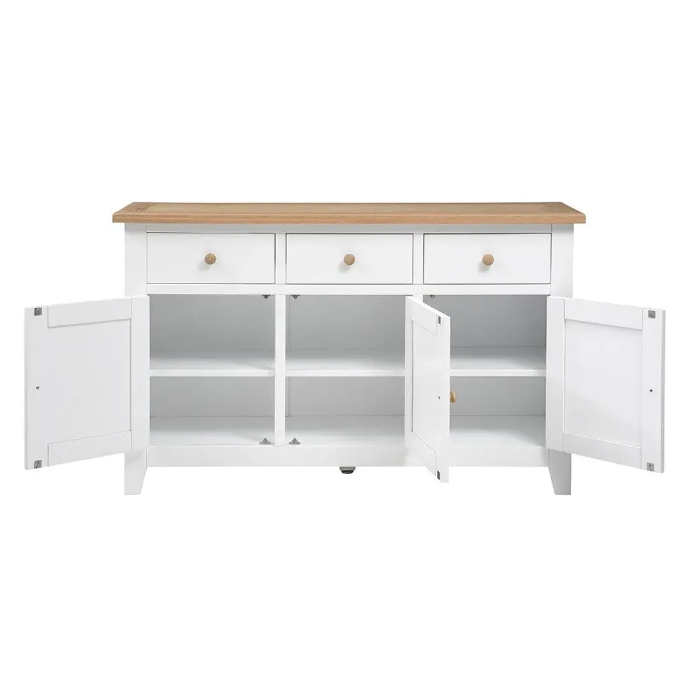 Chester Large Sideboard - White, Oak