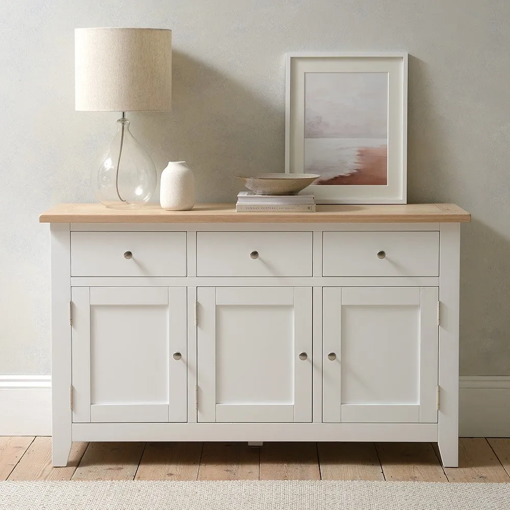 Chester Large Sideboard - White, Oak image
