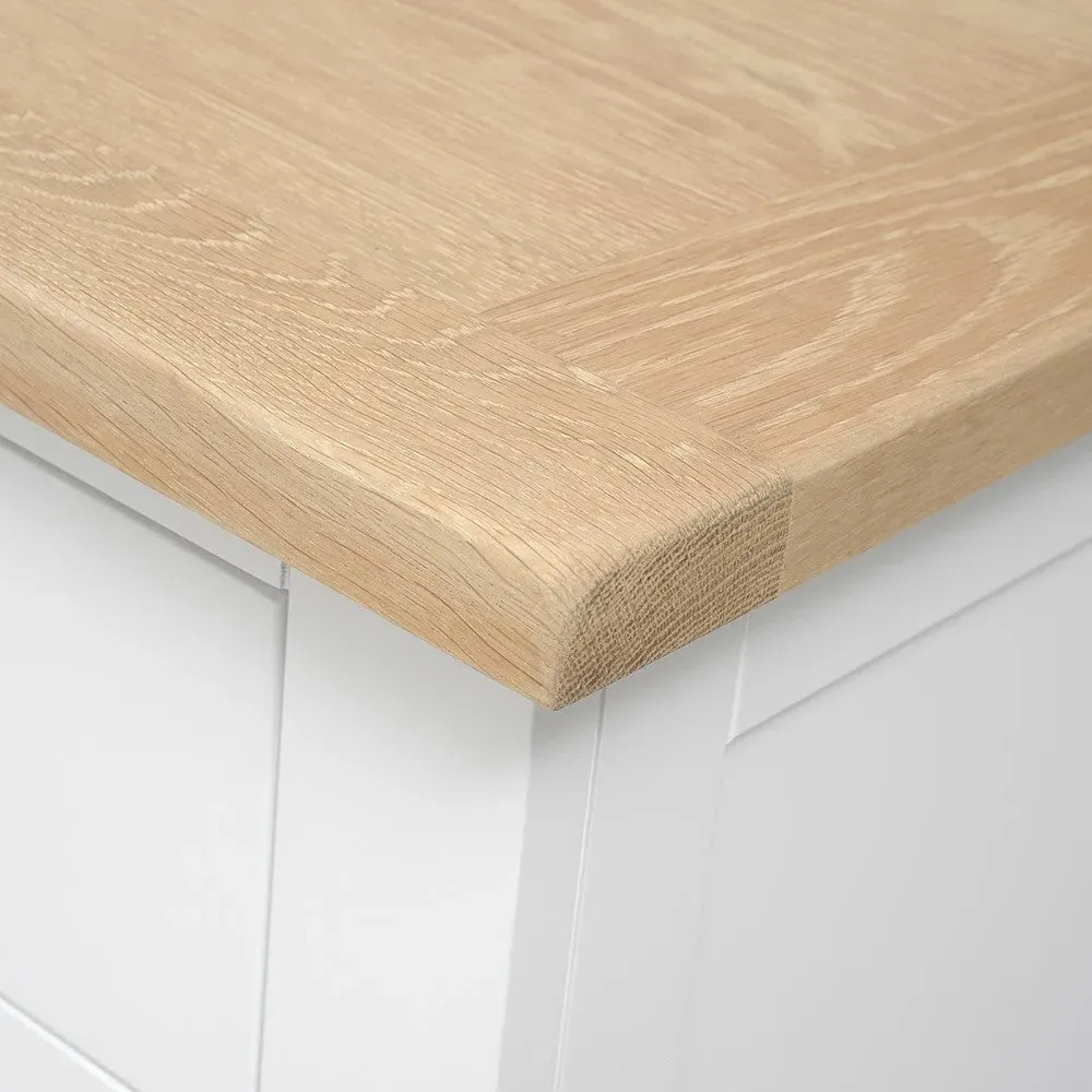 Chester Pure White Small Sideboard - White, Oak