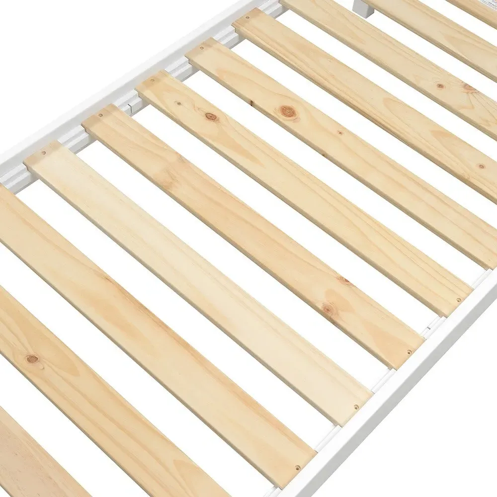 Chester Single Bed Frame - Pure White, Oak