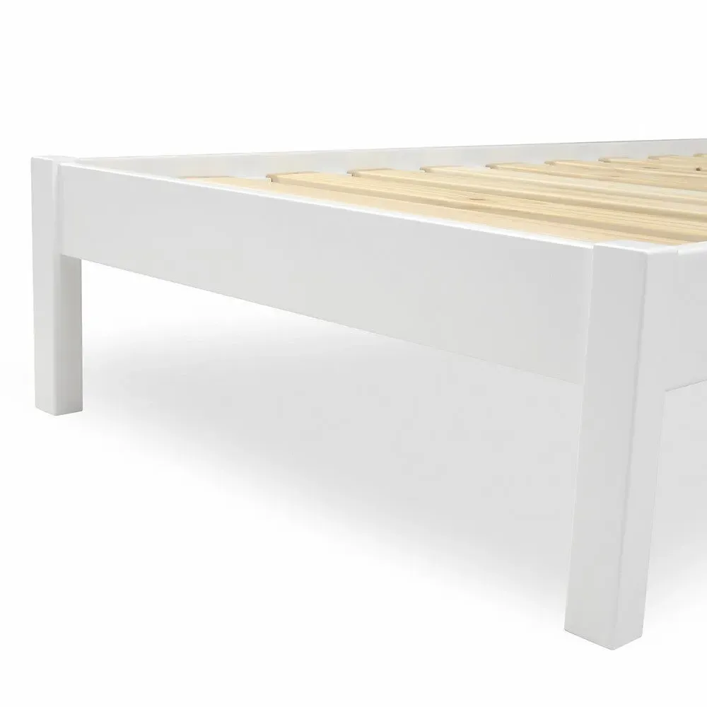 Chester Single Bed Frame - Pure White, Oak