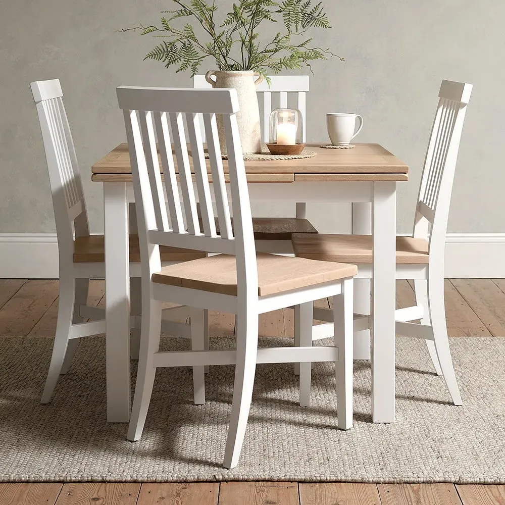 Chester Square Extendable Dining Table - White, Oak