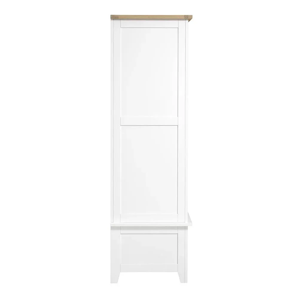 Chester Triple Wardrobe with Drawers - White, Oak