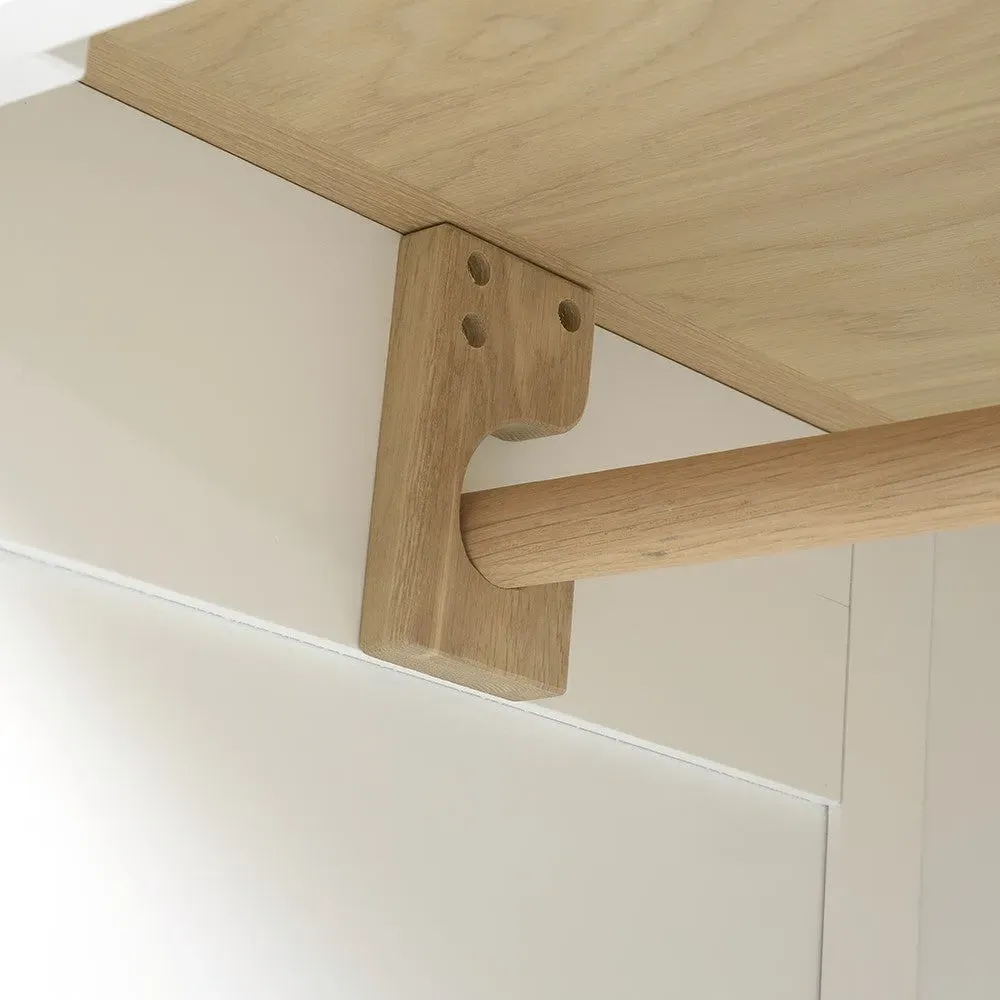 Chester Triple Wardrobe with Drawers - White, Oak