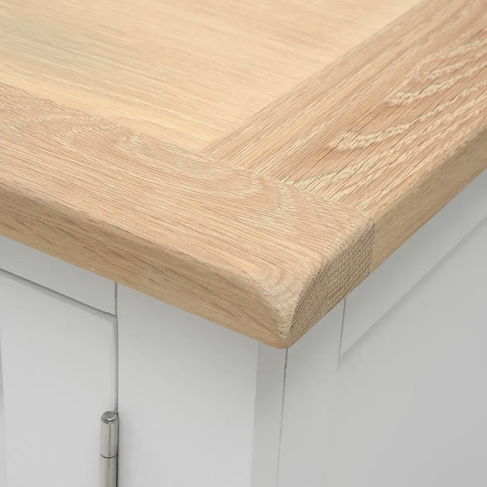 Chester TV Stand with Storage - Pure White, Oak