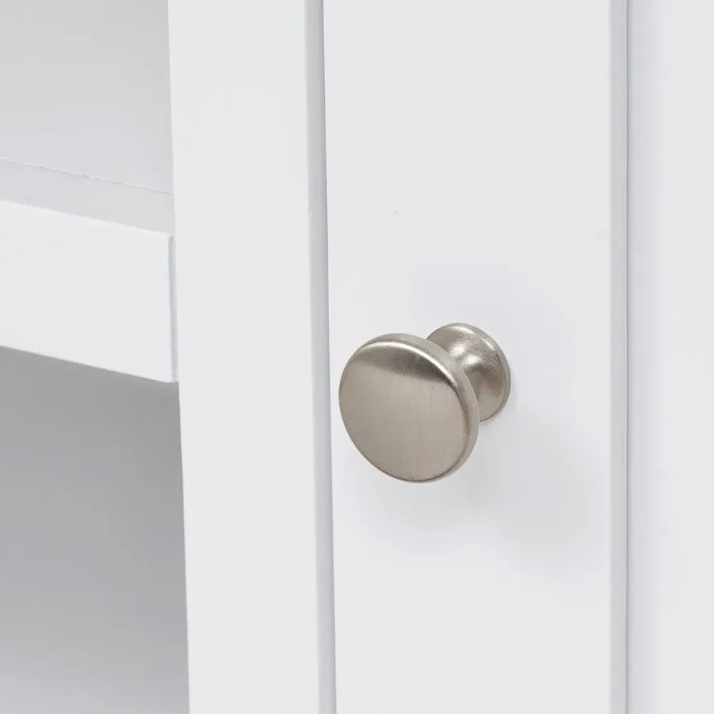 Chester TV Stand with Storage - Pure White, Oak