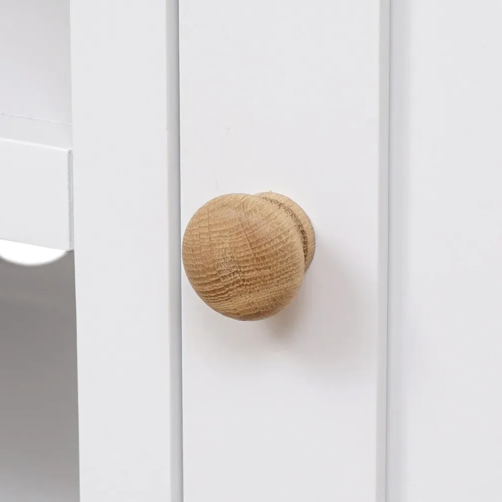 Chester TV Stand with Storage - Pure White, Oak