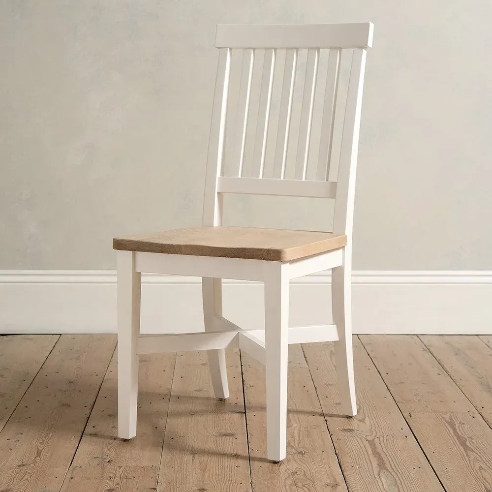 Chester Wooden Seat Dining Chair - White