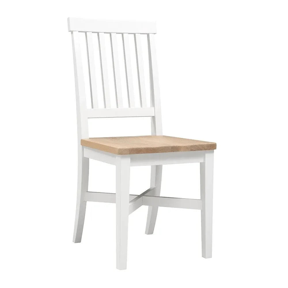 Chester Wooden Seat Dining Chair - White