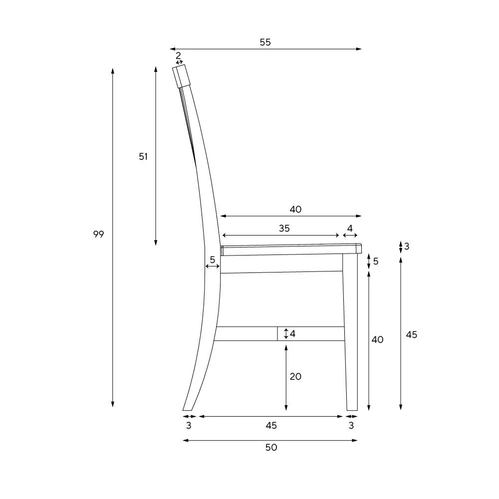 Chester Wooden Seat Dining Chair - White