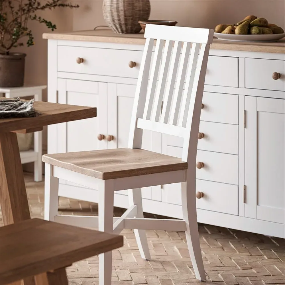 Chester Wooden Seat Dining Chair - White