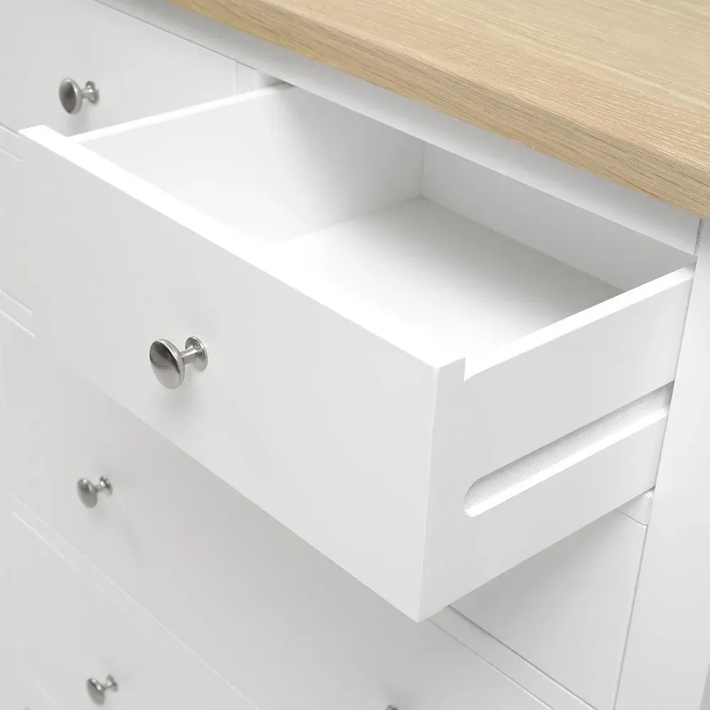 Double Wardrobe Bedroom Set - White, Oak