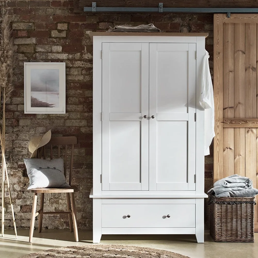 Double Wardrobe - White, Oak
