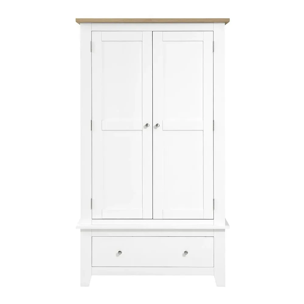 Double Wardrobe - White, Oak