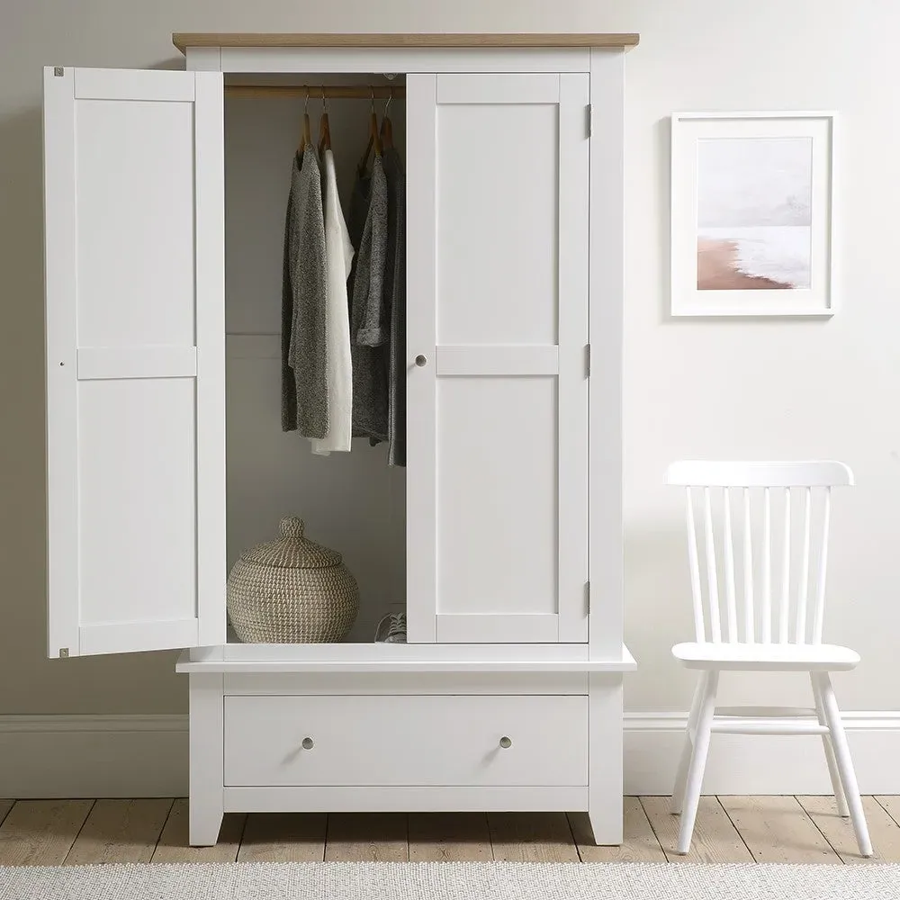 Double Wardrobe - White, Oak image