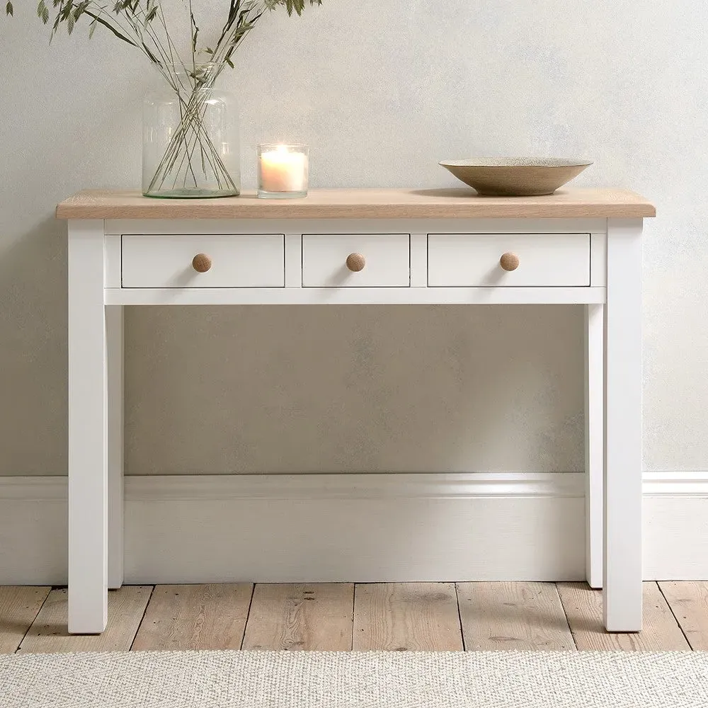 Dressing Table with 3 Drawers - White, Oak
