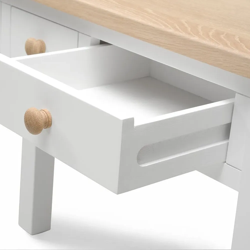 Dressing Table with 3 Drawers - White, Oak