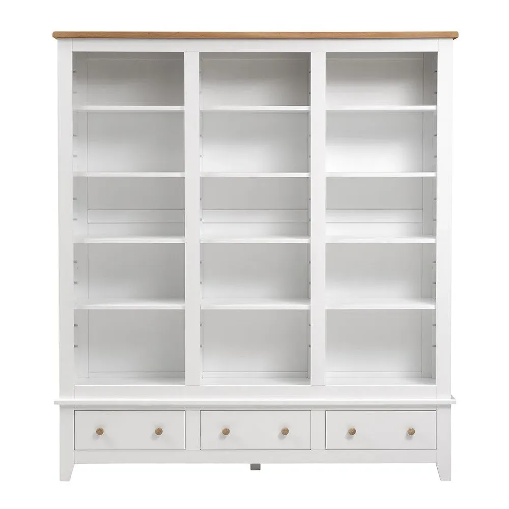 Grand Bookcase with Drawers - White