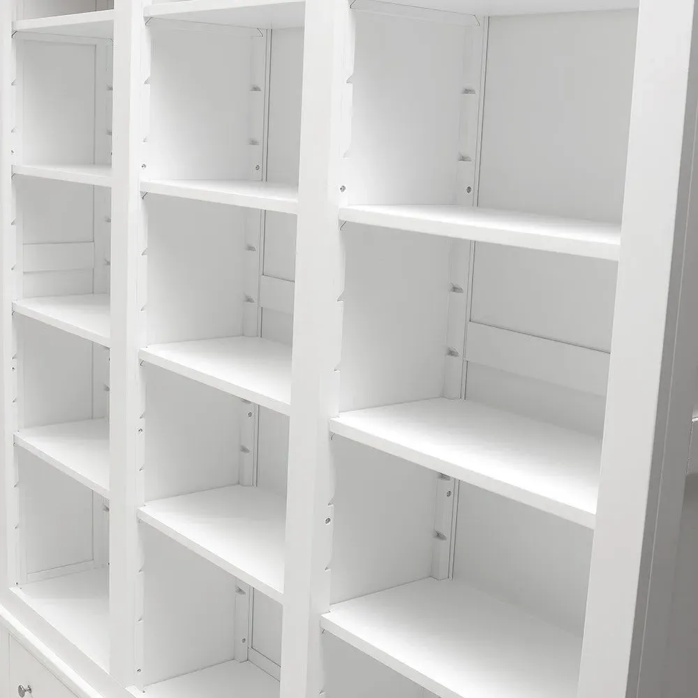 Grand Bookcase with Drawers - White