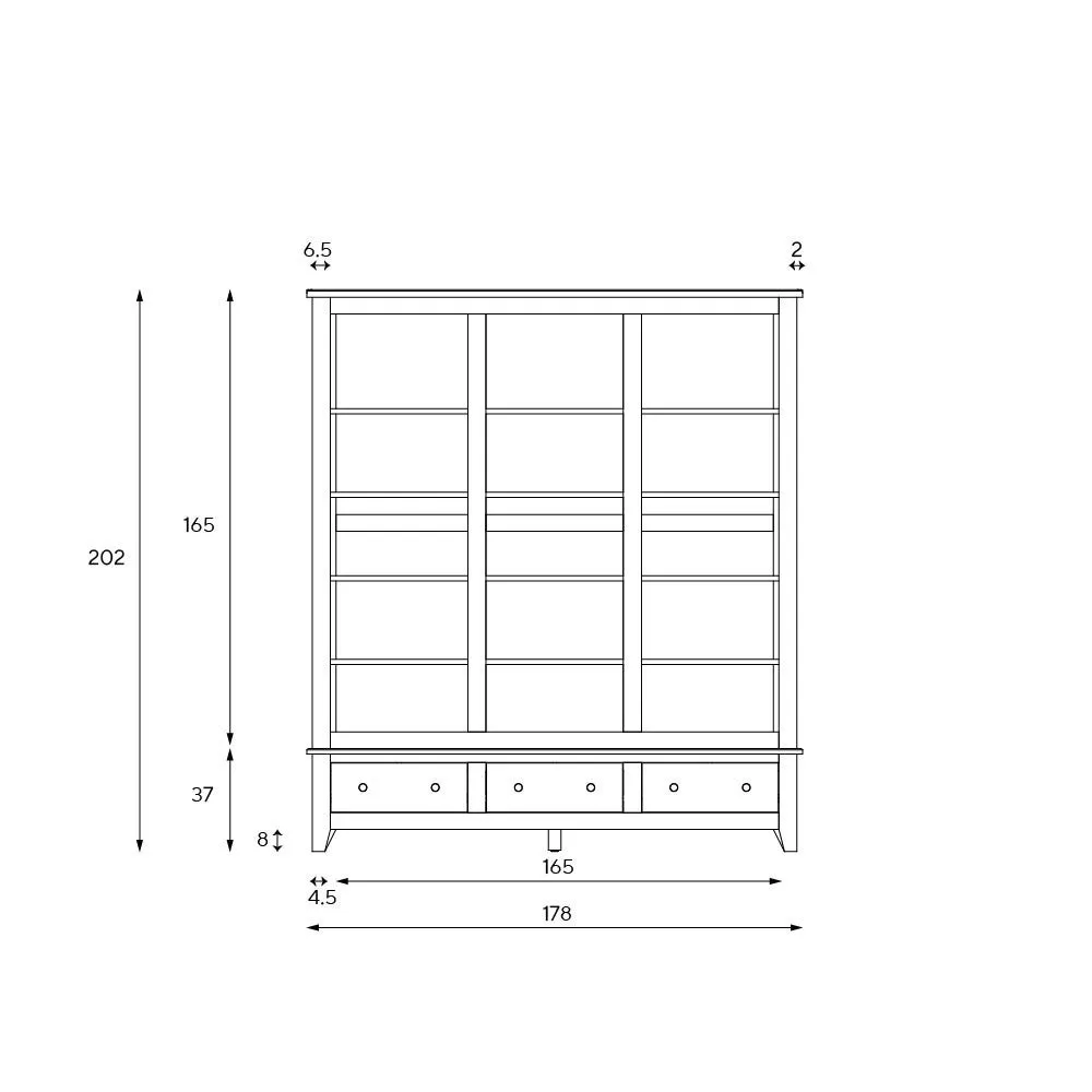 Grand Bookcase with Drawers - White