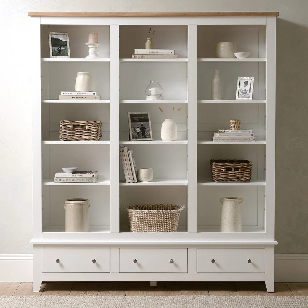 Grand Bookcase with Drawers - White