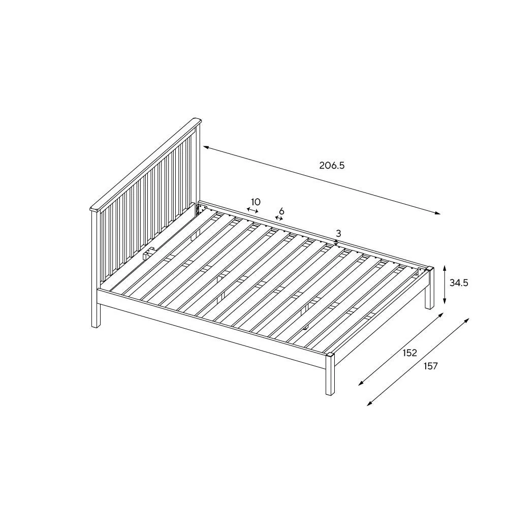 King Size Bed Frame - White, Oak