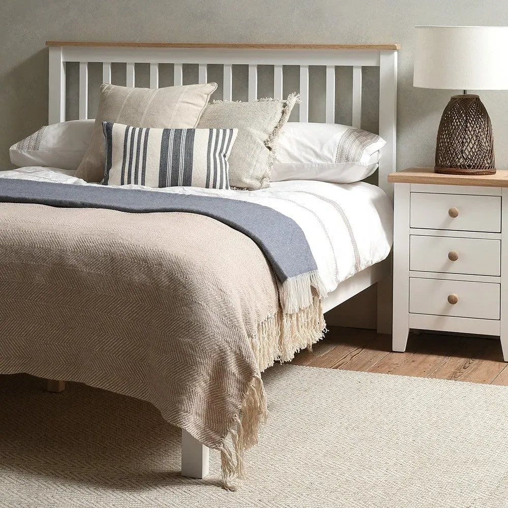 King Size Bed Frame - White, Oak