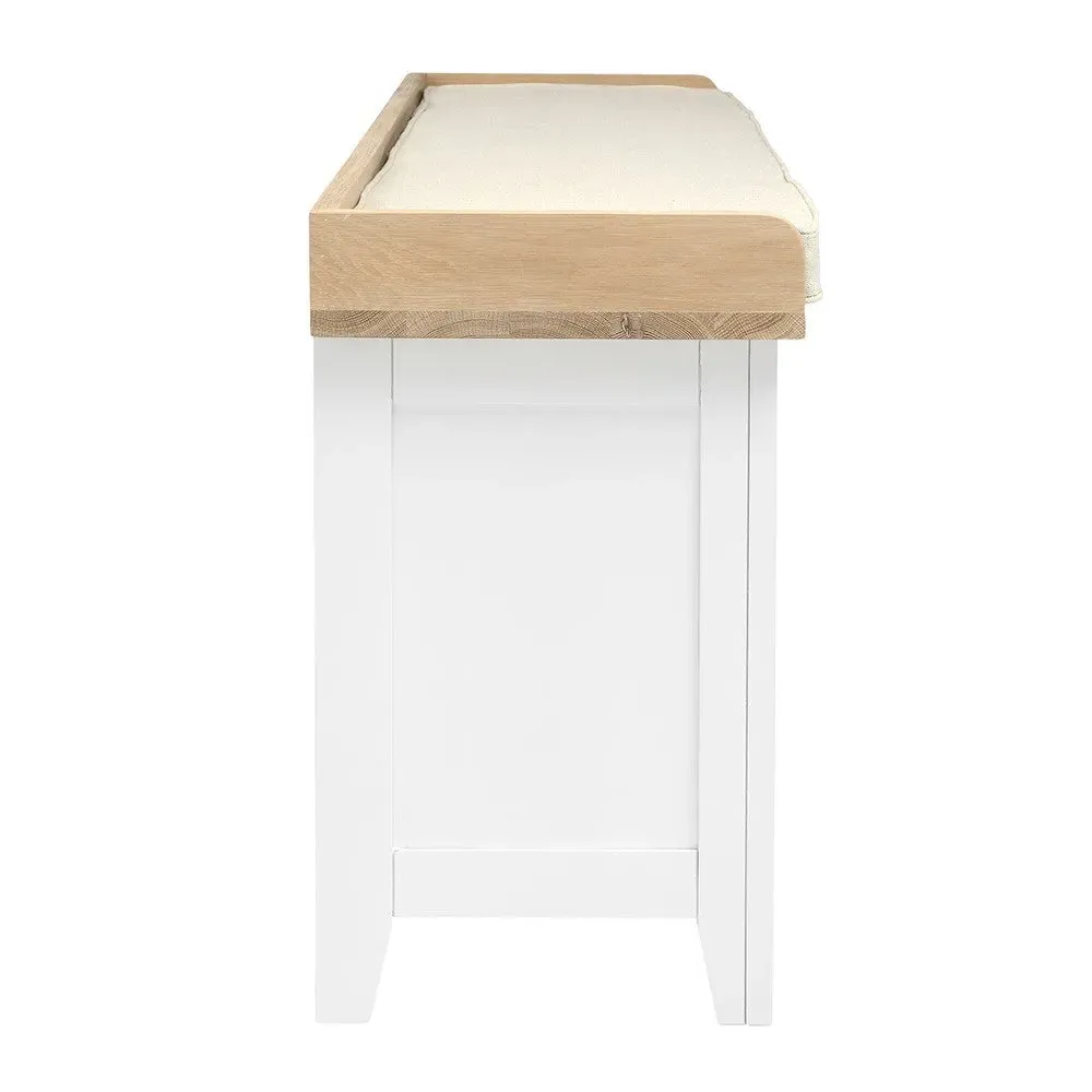 Large Shoe Storage Bench - White, Oak