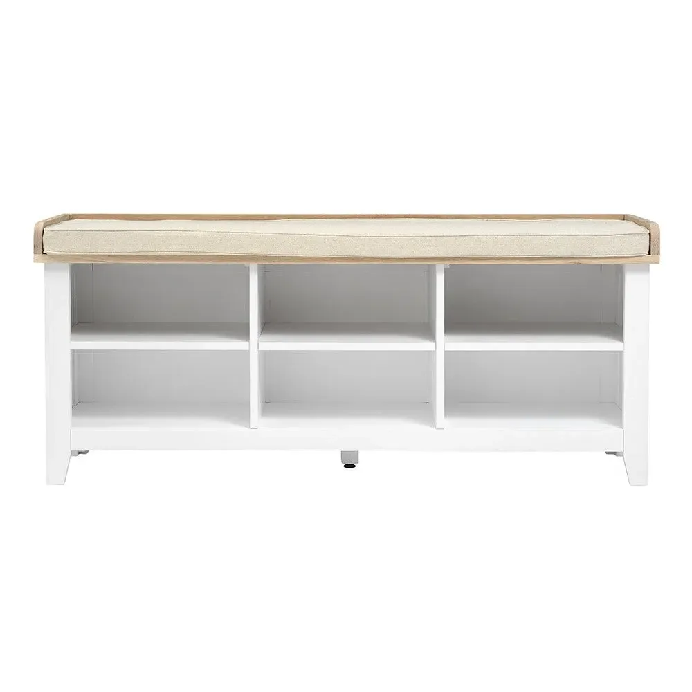 Large Shoe Storage Bench - White, Oak image