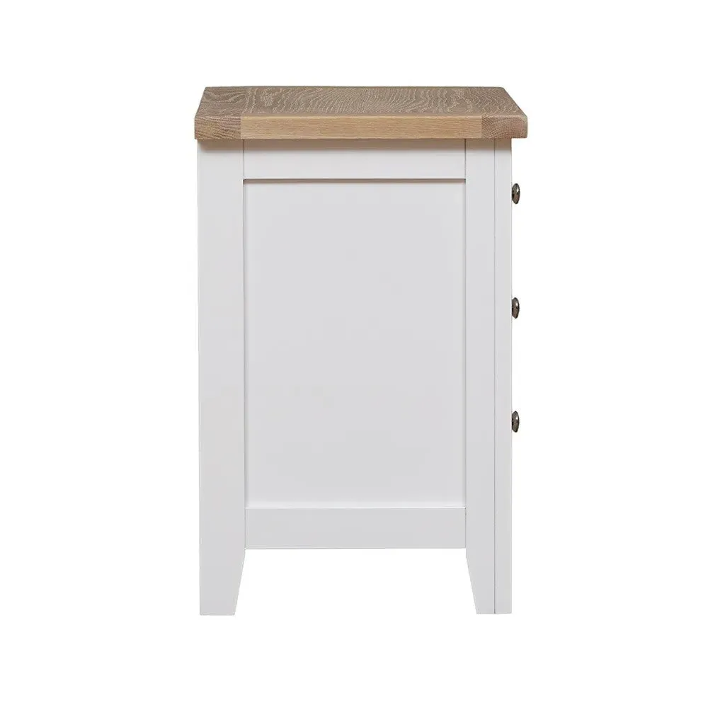 Set of 2 Jumbo Bedside Tables - White, Oak