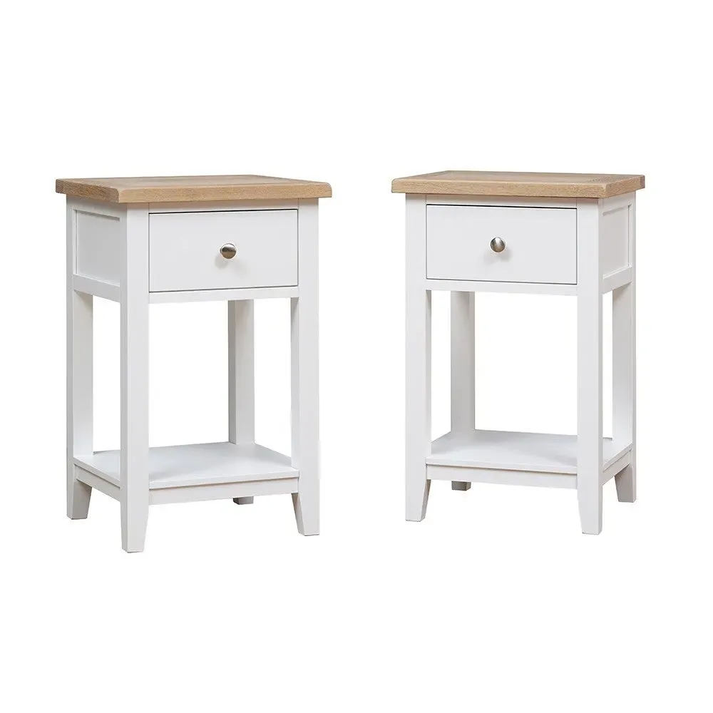 Set of 2 Nightstands - White