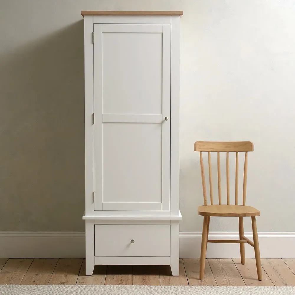 Single Wardrobe - White, Oak