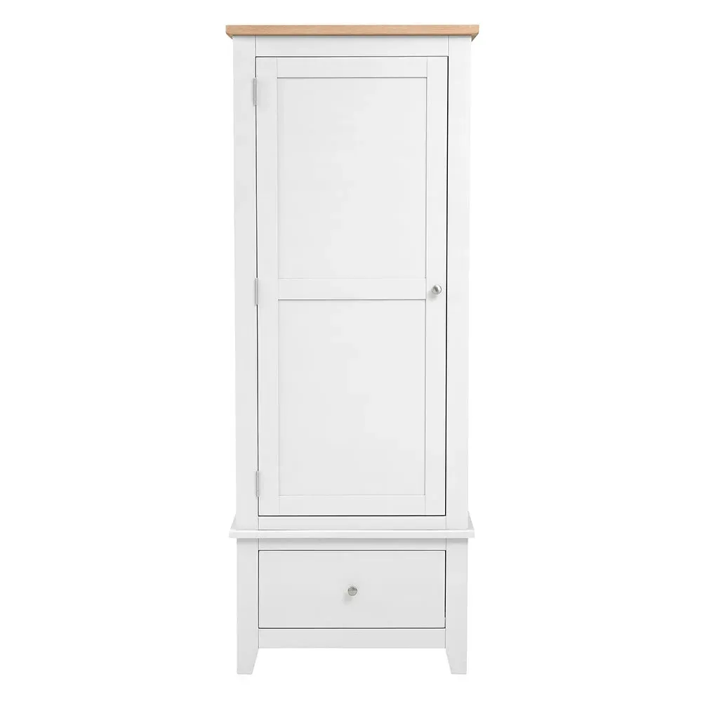 Single Wardrobe - White, Oak