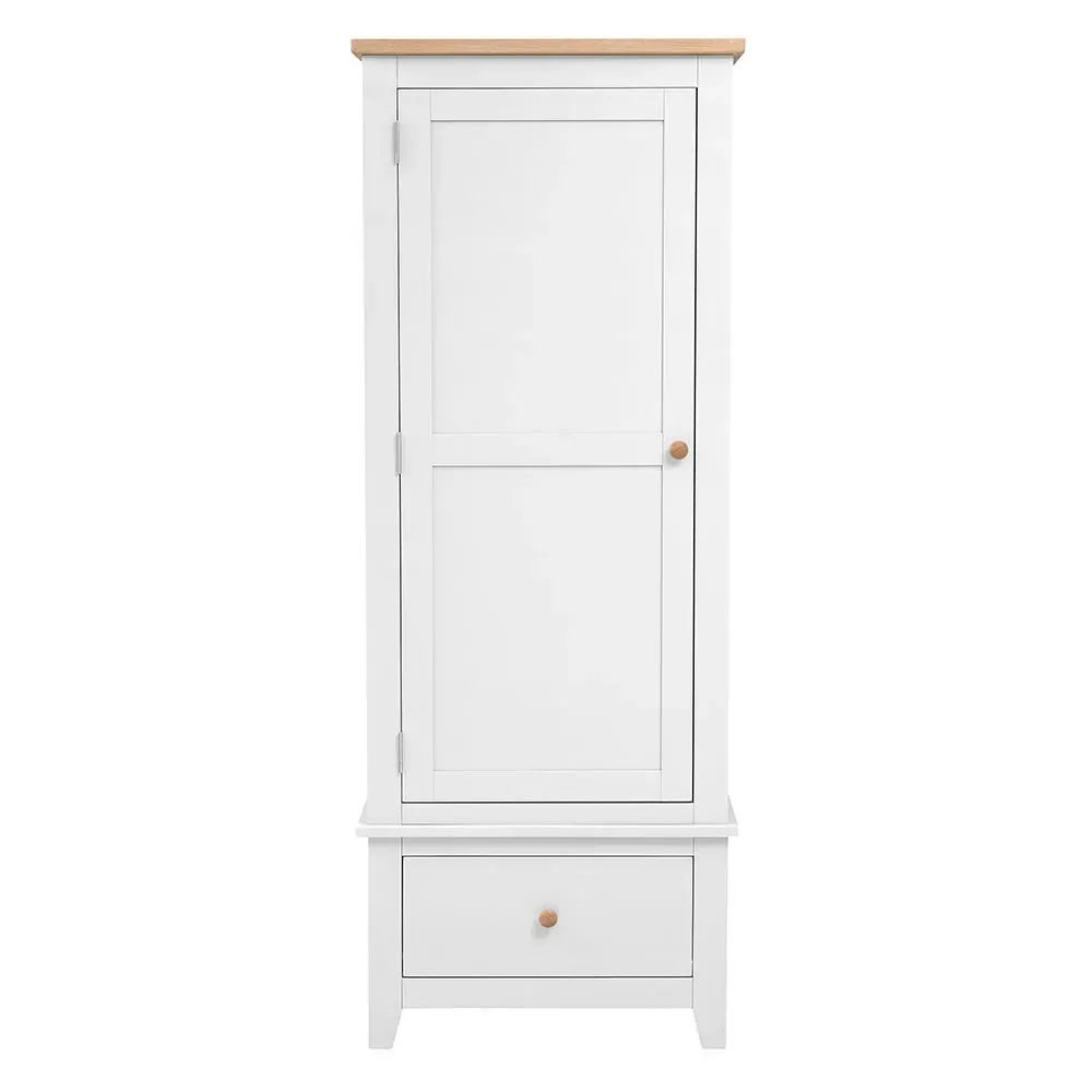 Single Wardrobe - White, Oak