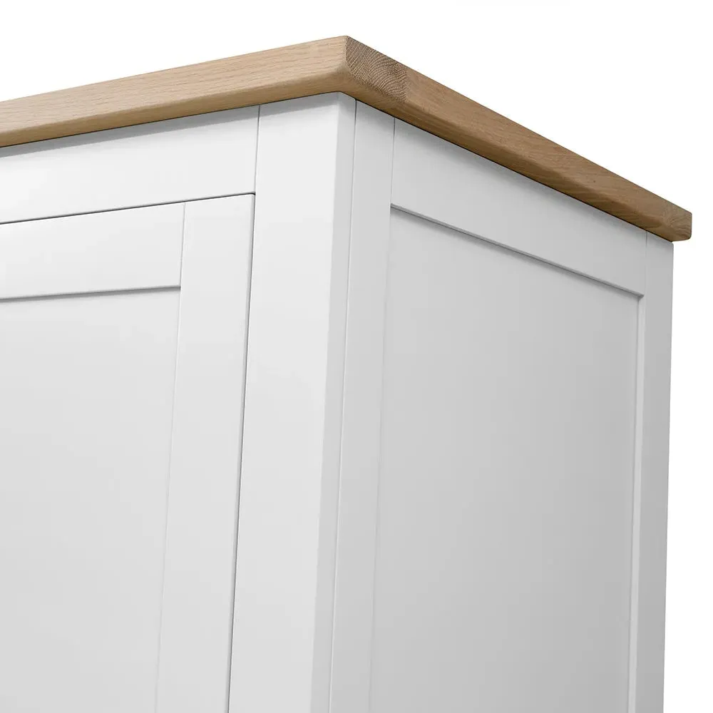 Single Wardrobe - White, Oak