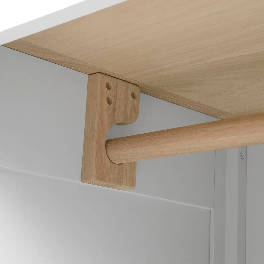 Single Wardrobe - White, Oak