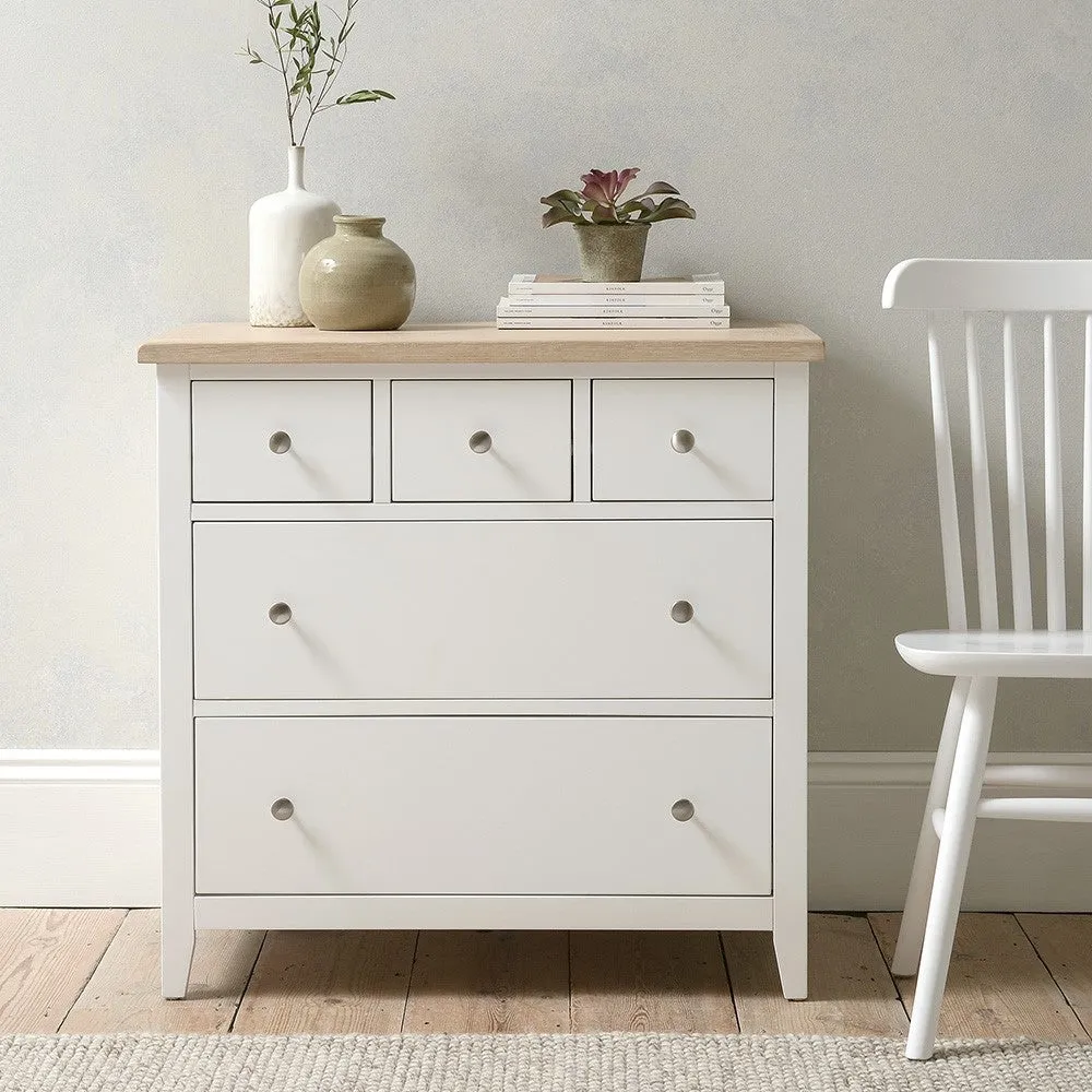 Small 5 Drawer Chest - White