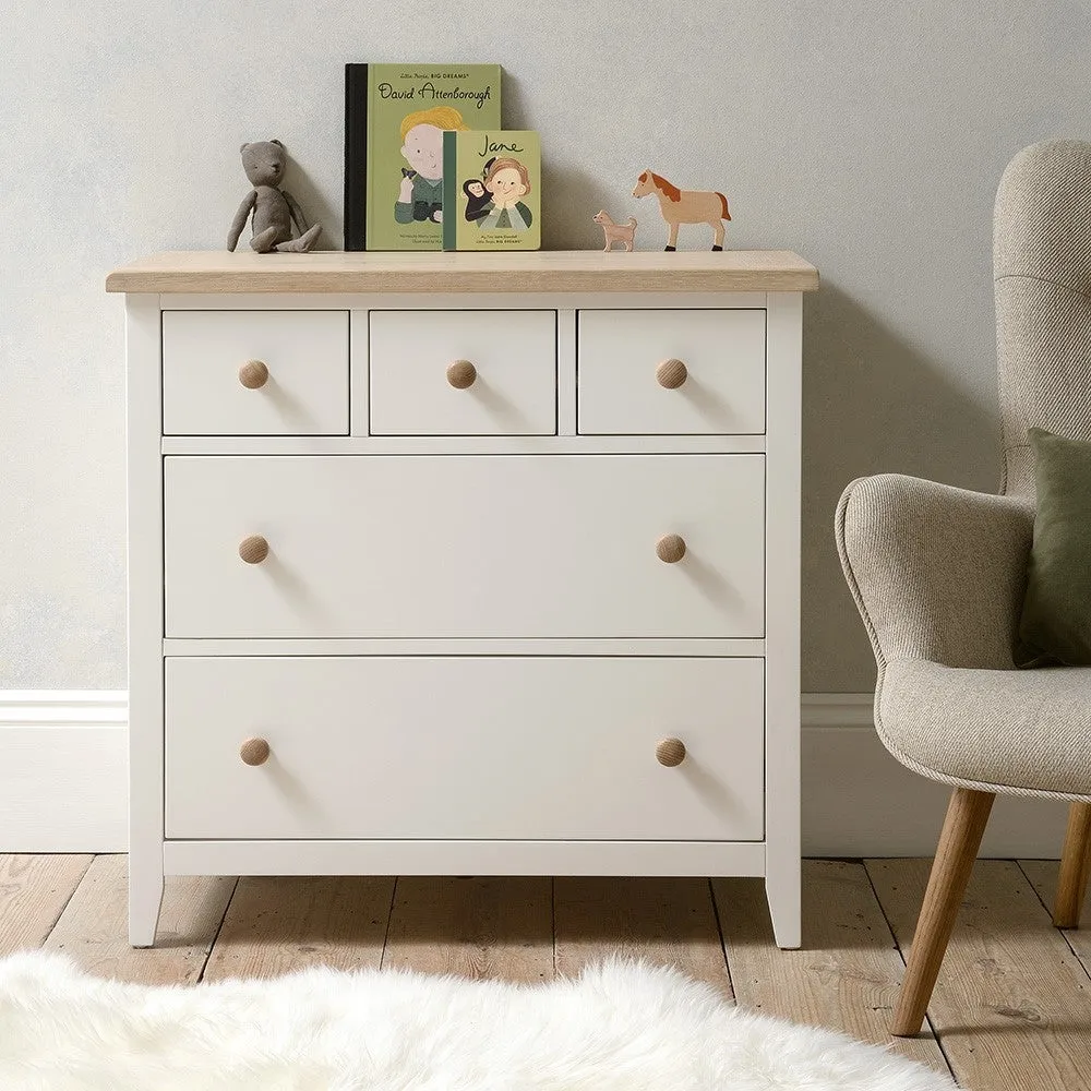 Small 5 Drawer Chest - White