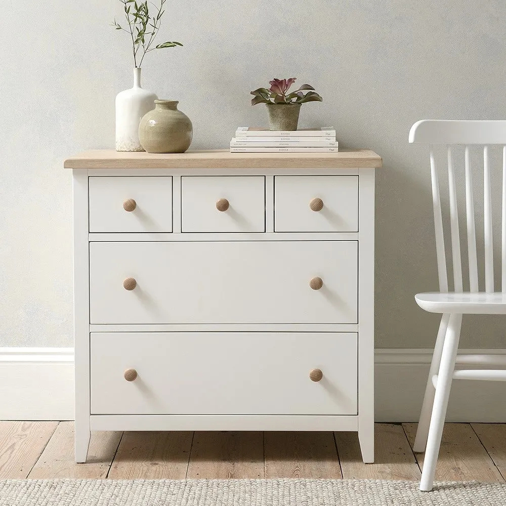 Small 5 Drawer Chest - White