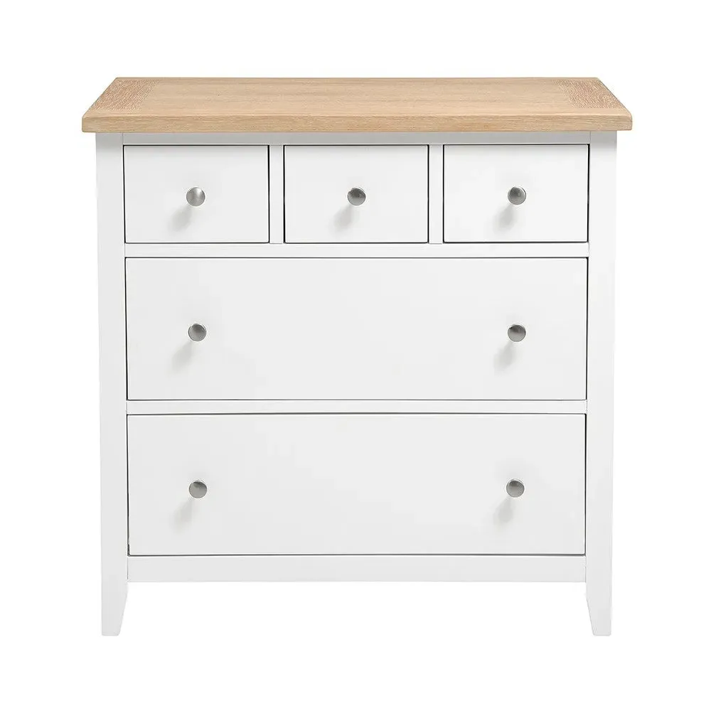 Small 5 Drawer Chest - White