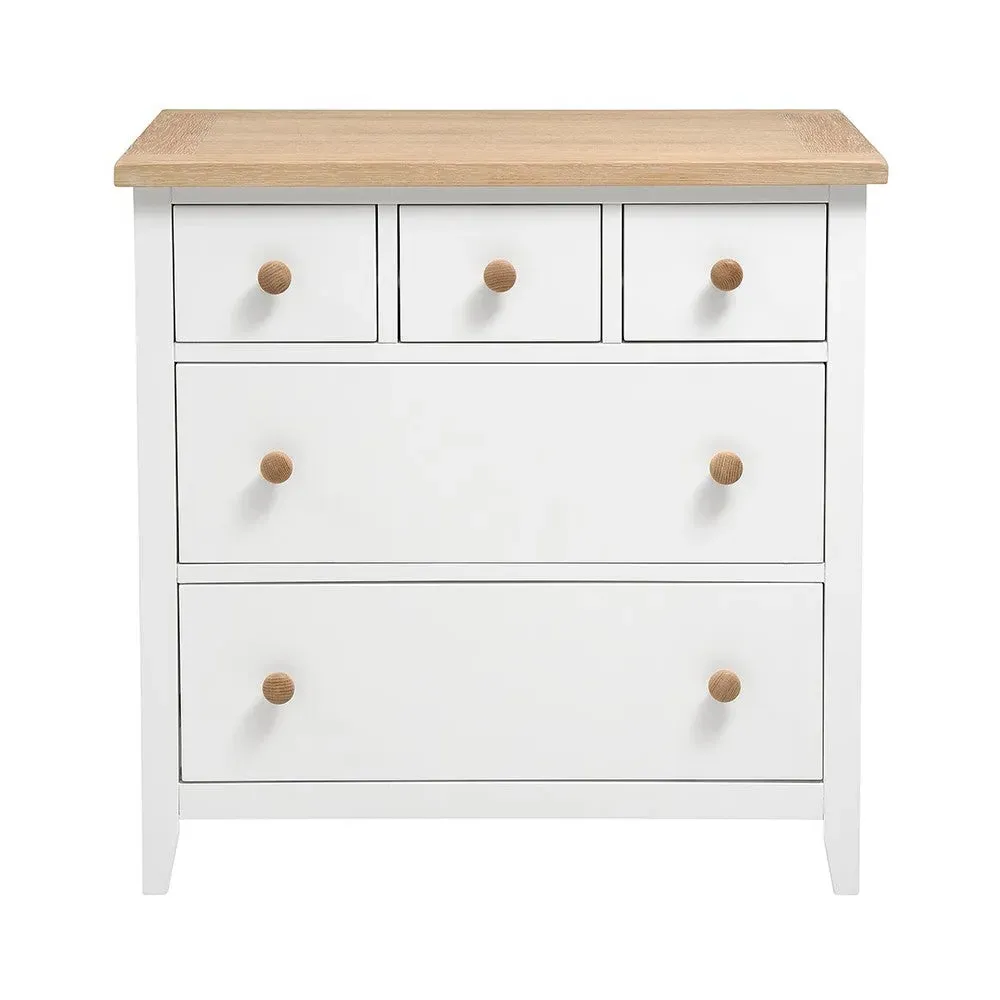 Small 5 Drawer Chest - White