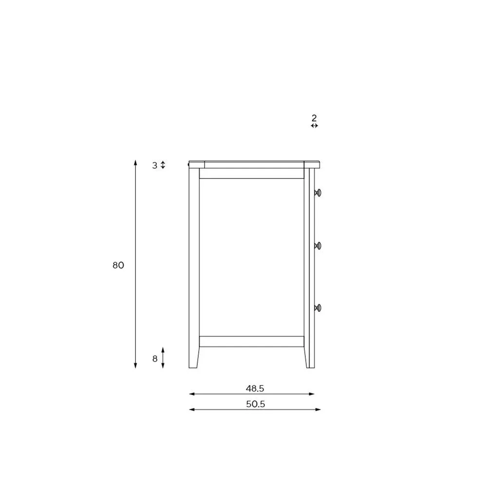 Small 5 Drawer Chest - White