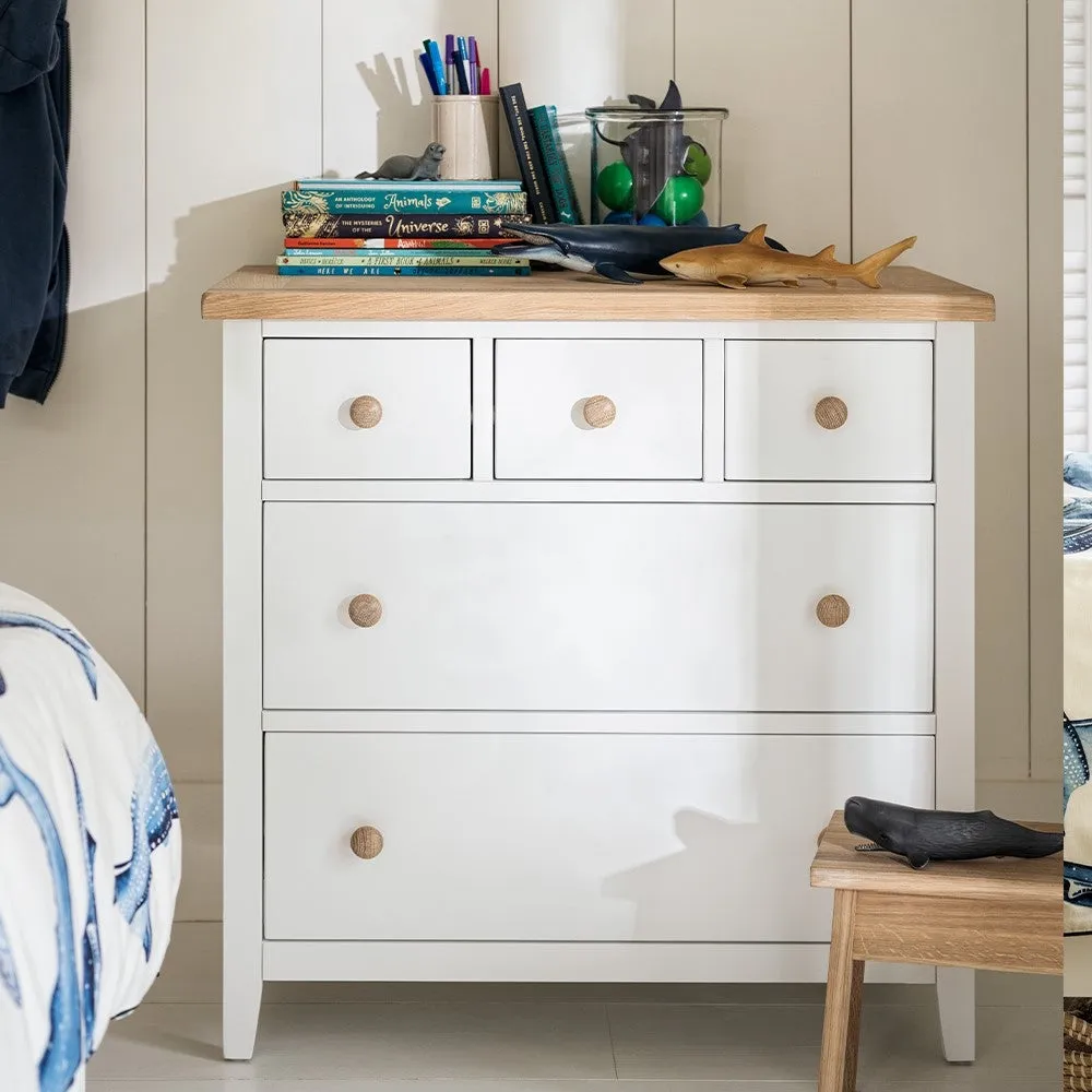 Small 5 Drawer Chest - White