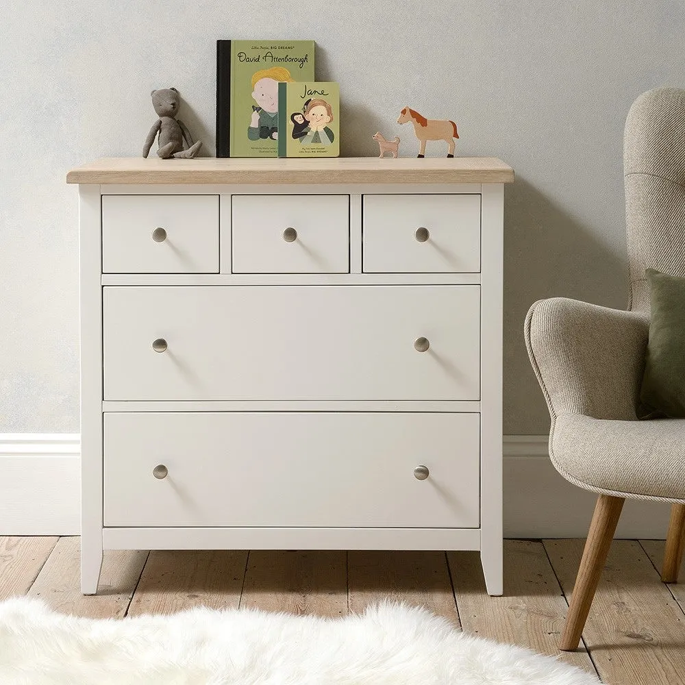 Small 5 Drawer Chest - White image