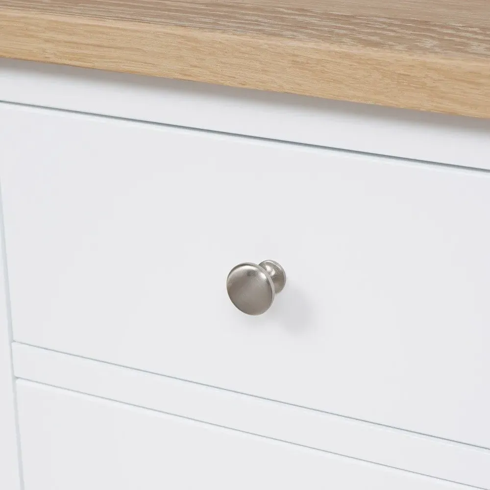 Tallboy with 6 Drawers - White, Oak