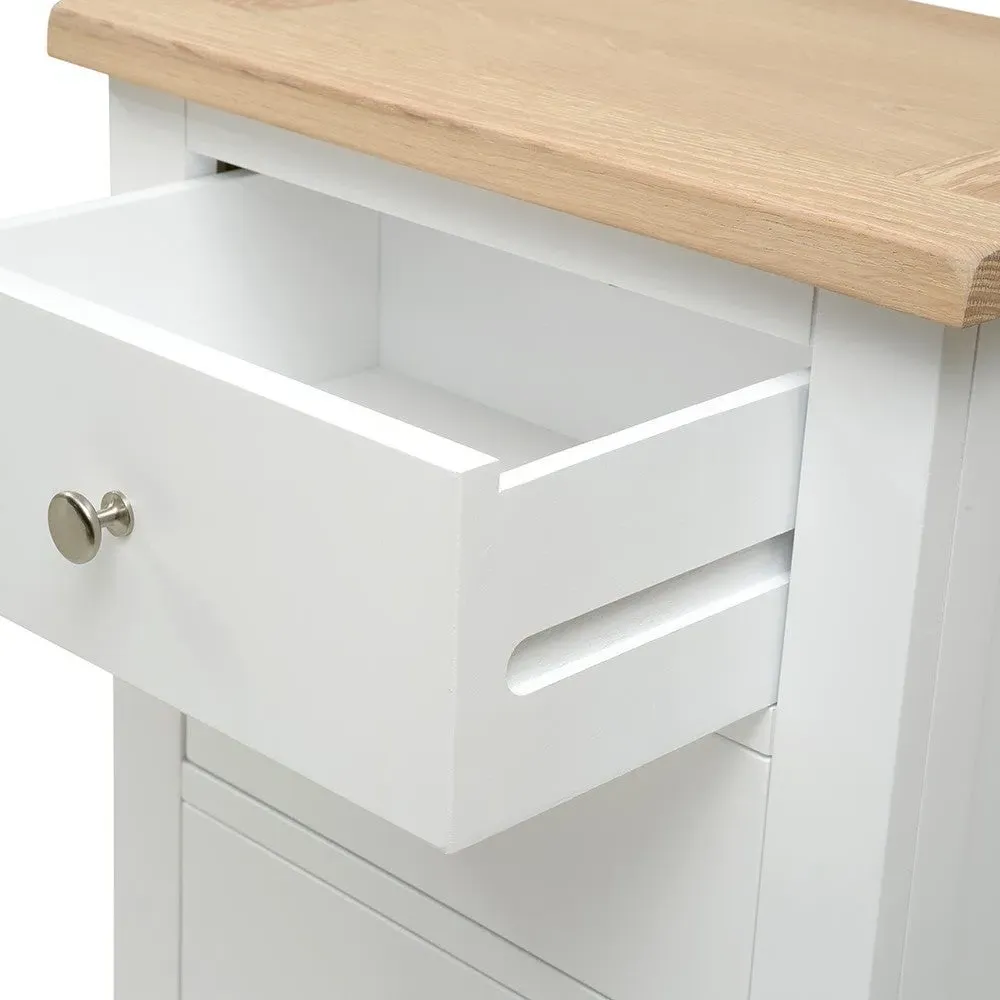 Tallboy with 6 Drawers - White, Oak