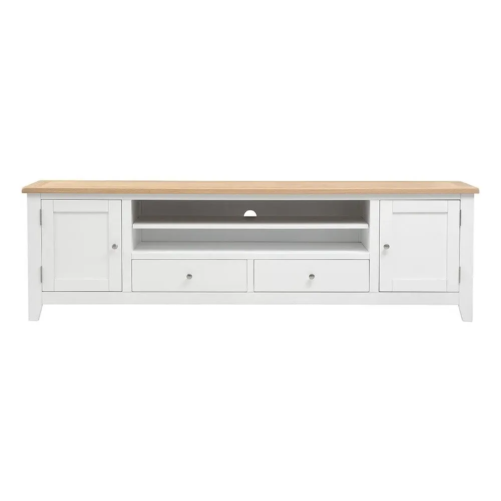 TV Stand with Storage - White, Oak